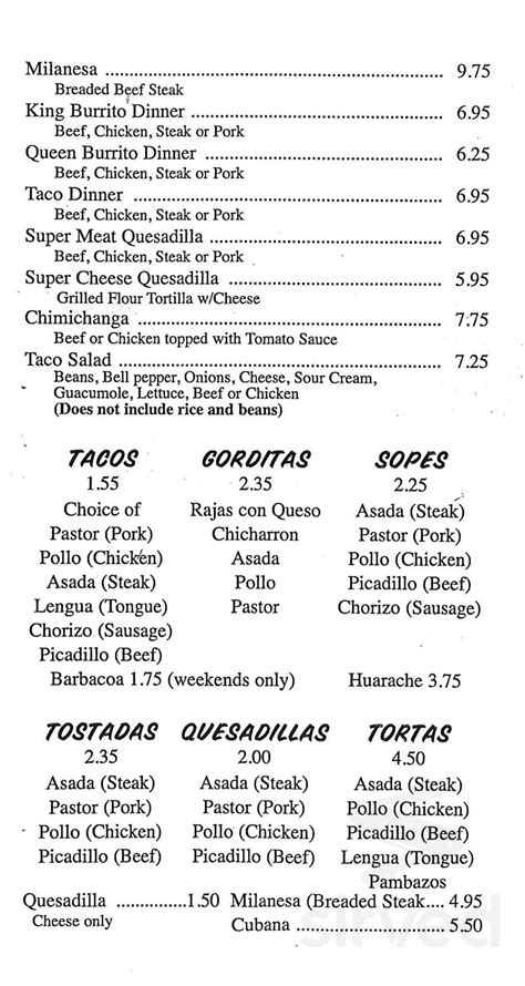 El Sol Restaurant. . El sol mexican restaurant rochelle menu
